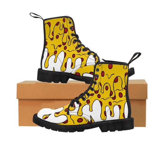 Cheesy Pizza Men's Canvas Boots