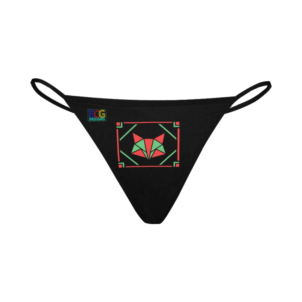 Red and Green Box Fox Women's All Over Print G-String Panties (Model L35)