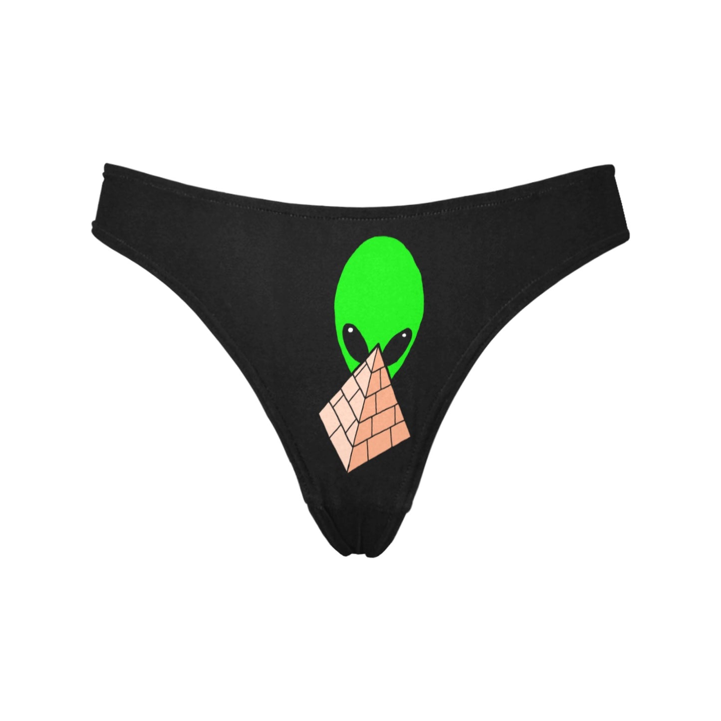 Green Alien Pyramid Women's All Over Print Thongs (Model L30)