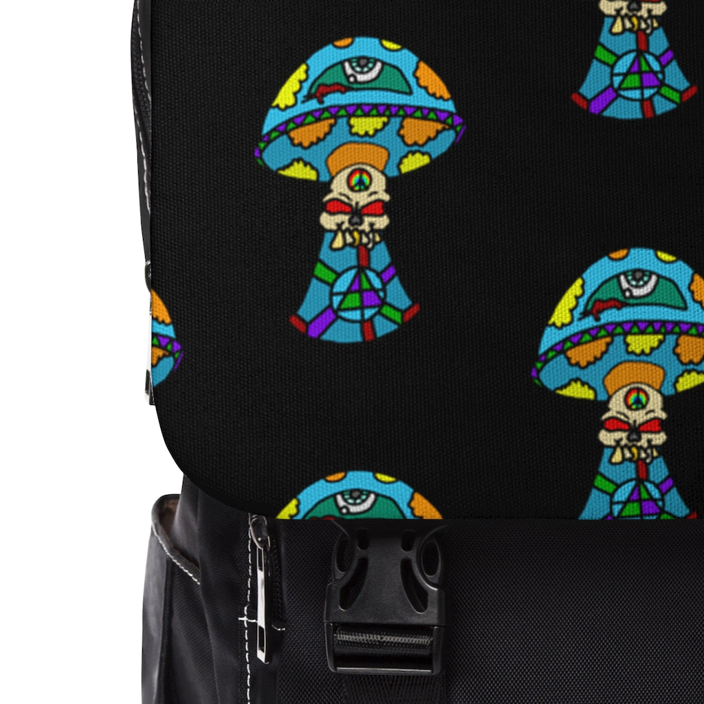 Multicolored Skull Shroom Unisex Casual Shoulder Backpack