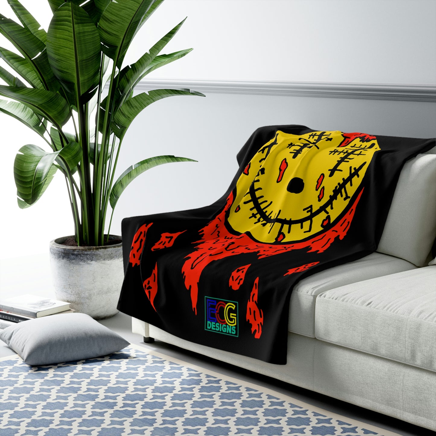 The Bloody Smile Sherpa Fleece Blanket