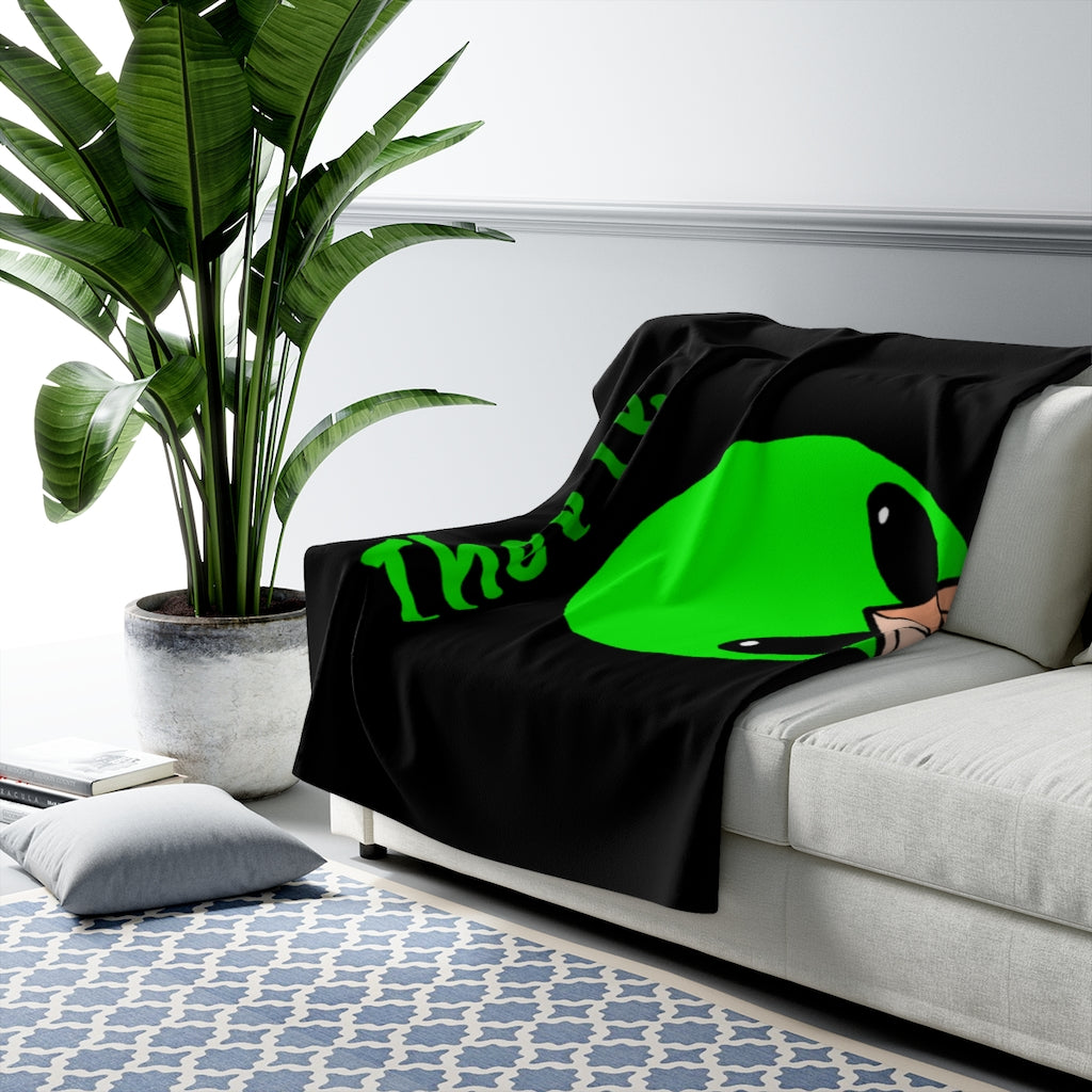 Green Alien Pyramid Sherpa Fleece Blanket