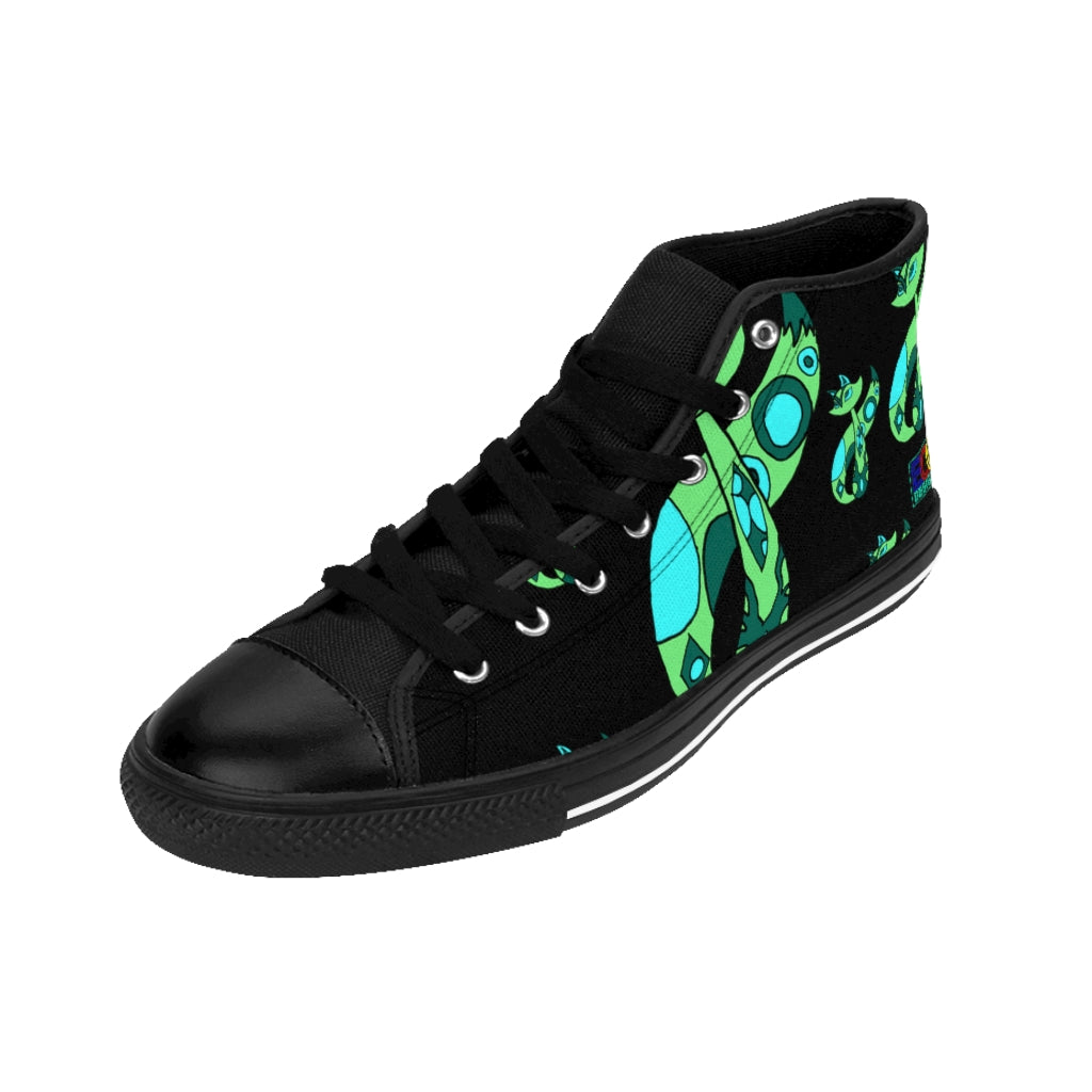 Green Cat Men's High-top Sneakers