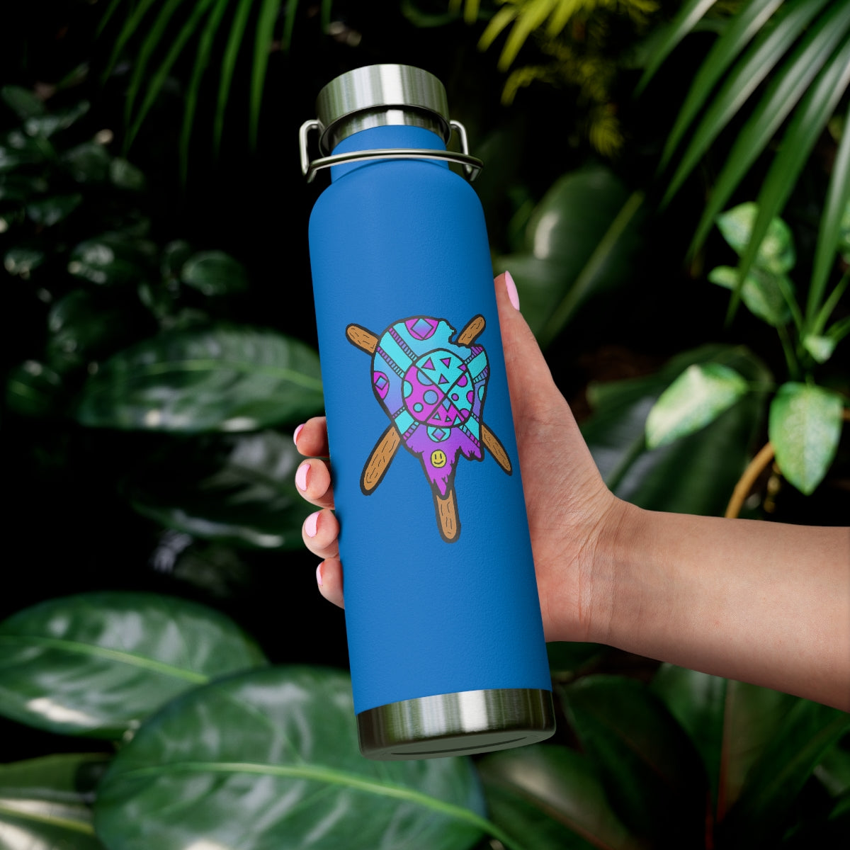 Blue and Purple Melted Popsicle 22oz Vacuum Insulated Bottle