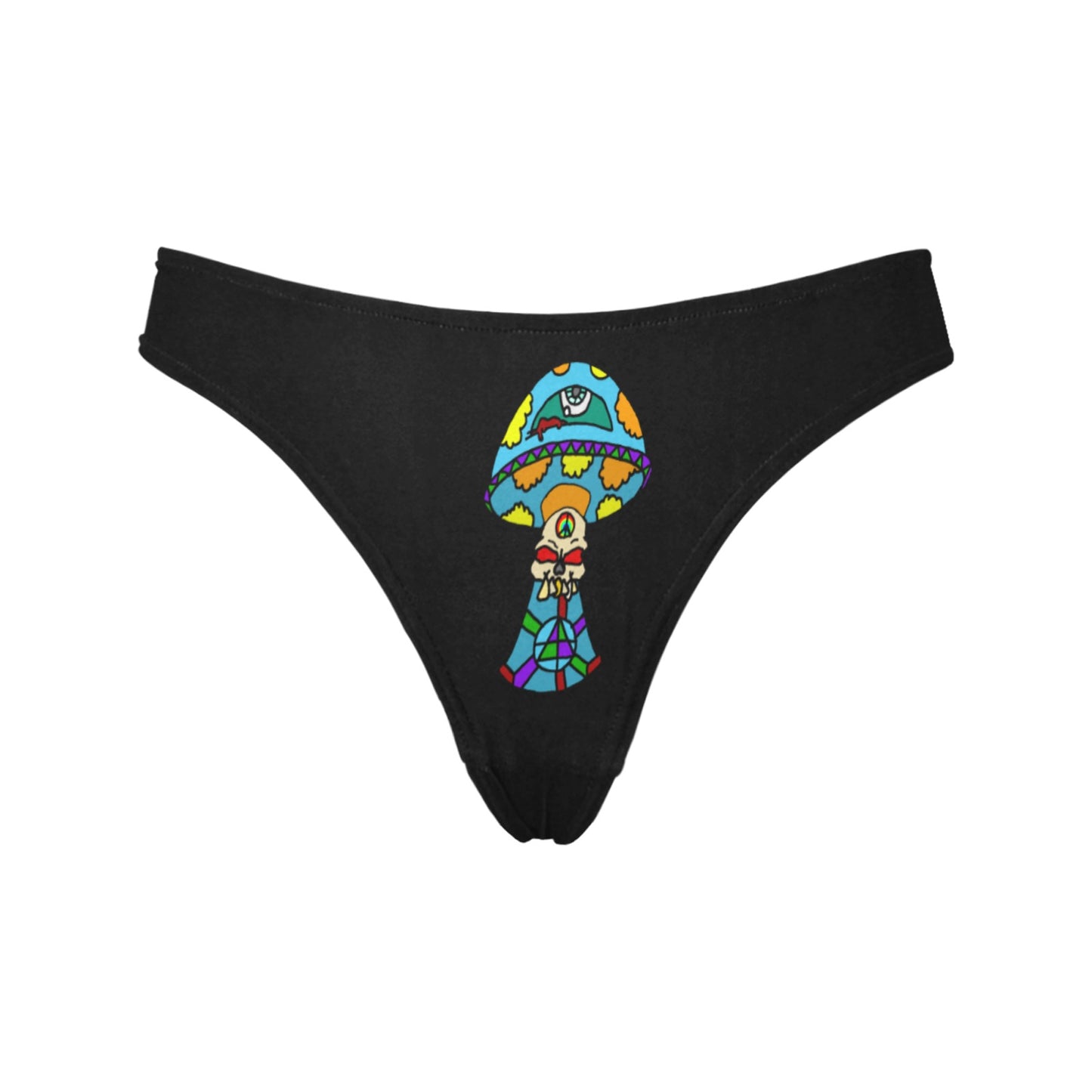 Multicolored Skull Shroom Women's All Over Print Thongs (Model L30)