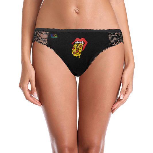 Red Pizza Tongue Women's Lace Panty (Model L41)