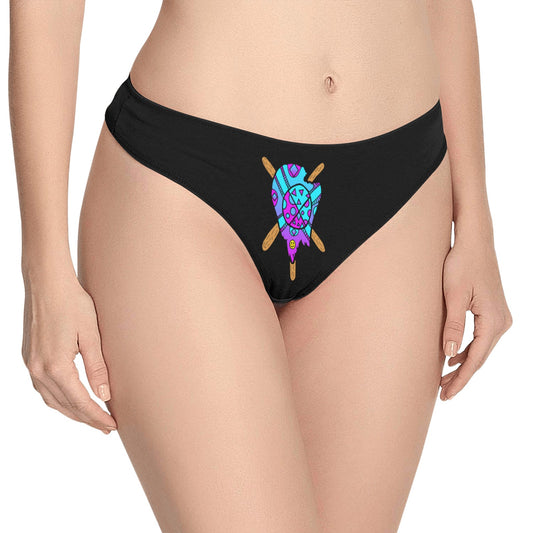 Blue and Purple Melted Popsicle Women's All Over Print Thongs (Model L30)