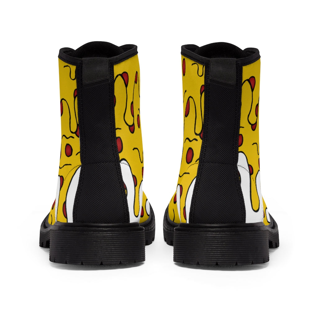 Cheesy Pizza Women's Canvas Boots