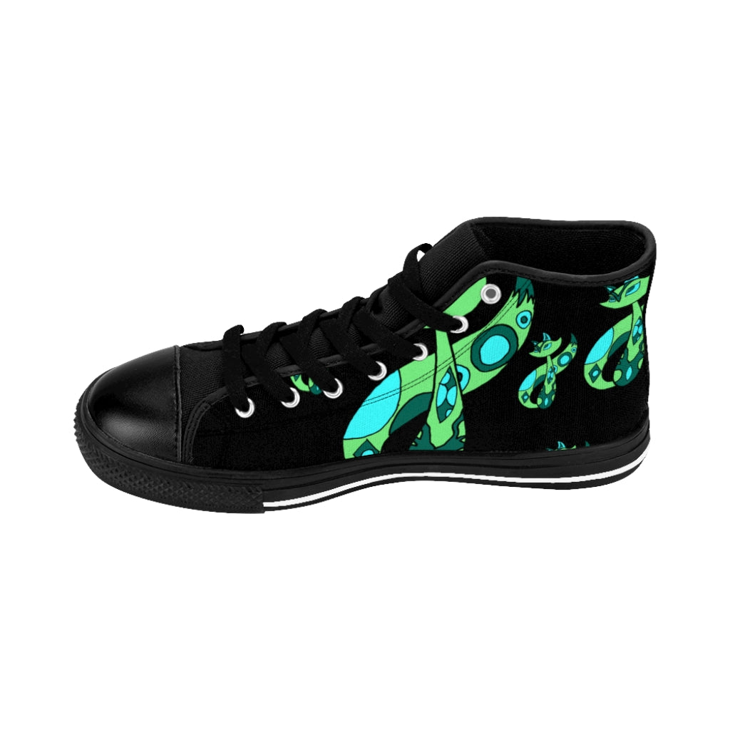 Green Cat Women's High-top Sneakers