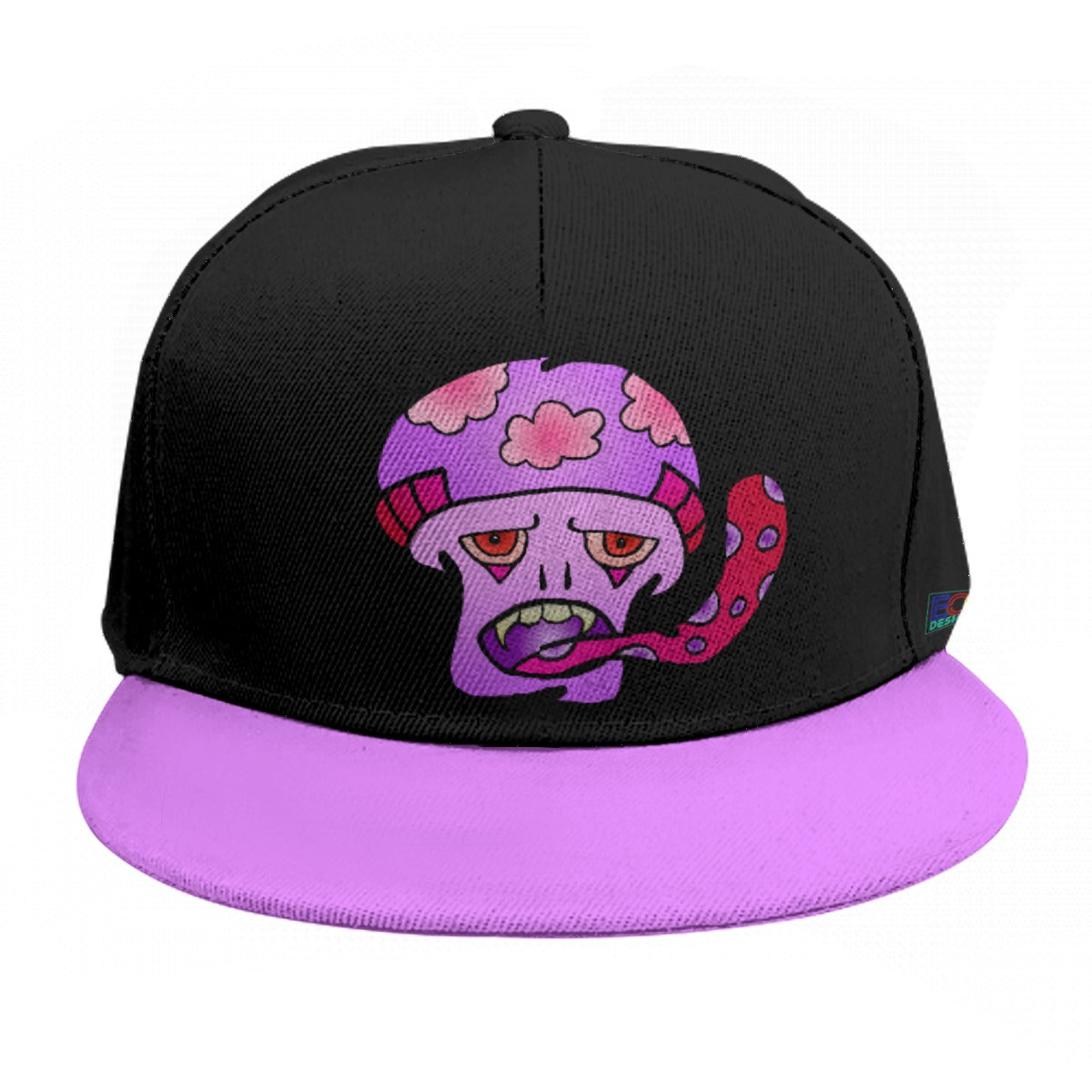 Pink Shroom Baseball Cap With Flat Brim