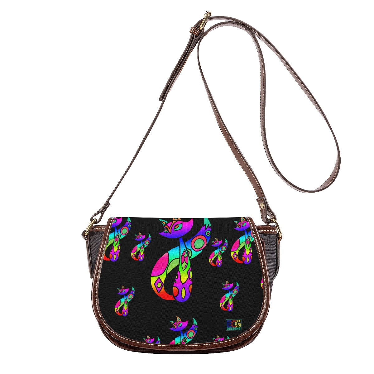 Rainbow Cat Tambourin Bag With Single Strap