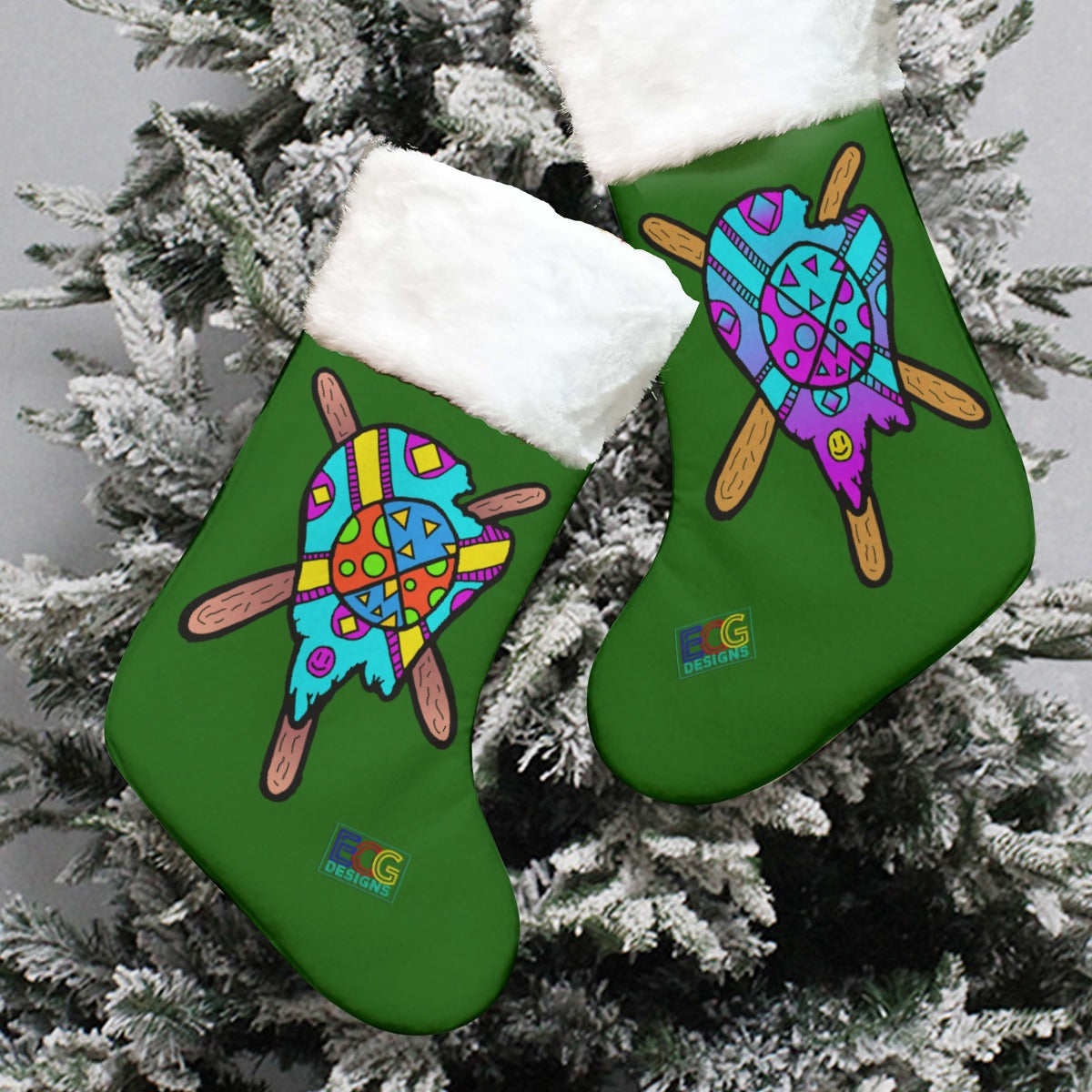 Melted Popsicle Christmas Stocking (Green)