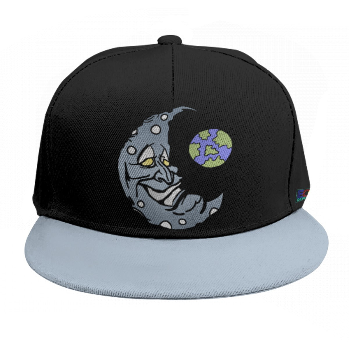 Silver Moon Baseball Cap With Flat Brim