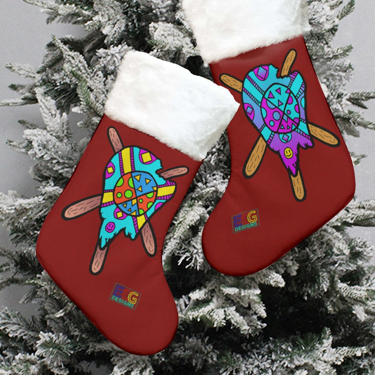 Melted Popsicle Christmas Stocking (Red)