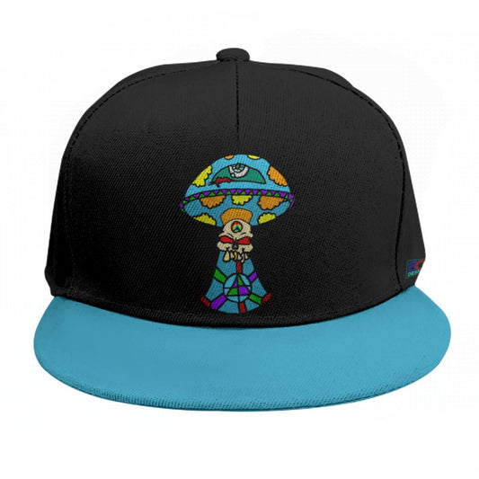 Multicolored Skull Shroom Baseball Cap With Flat Brim