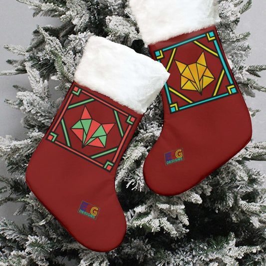 Box Fox Christmas Stocking (Red)