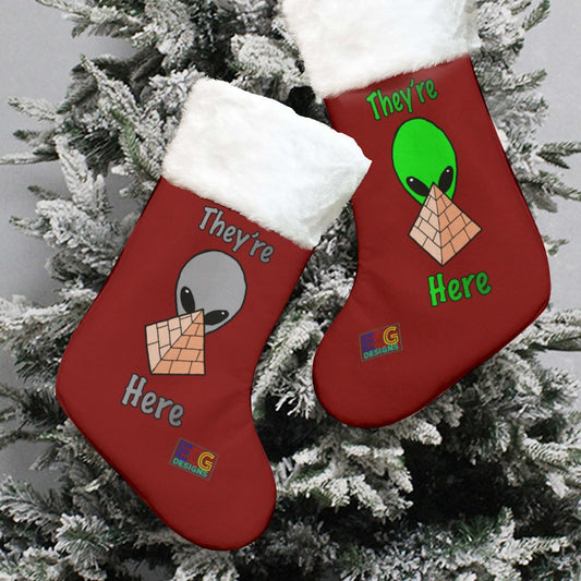 Alien Pyramid Christmas Stocking (Red)