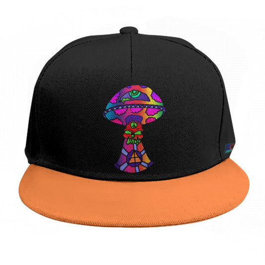 Rainbow Skull Shroom Baseball Cap With Flat Brim