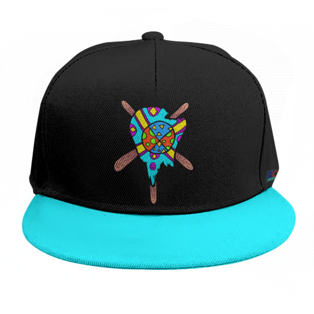 Multicolored Melted Popsicle Baseball Cap With Flat Brim