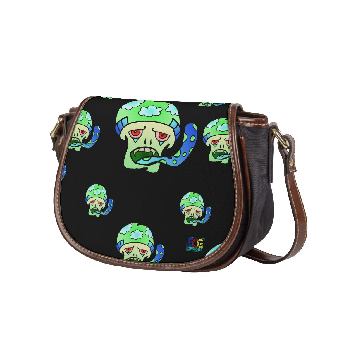 Green Shroom Tambourin Bag With Single Strap