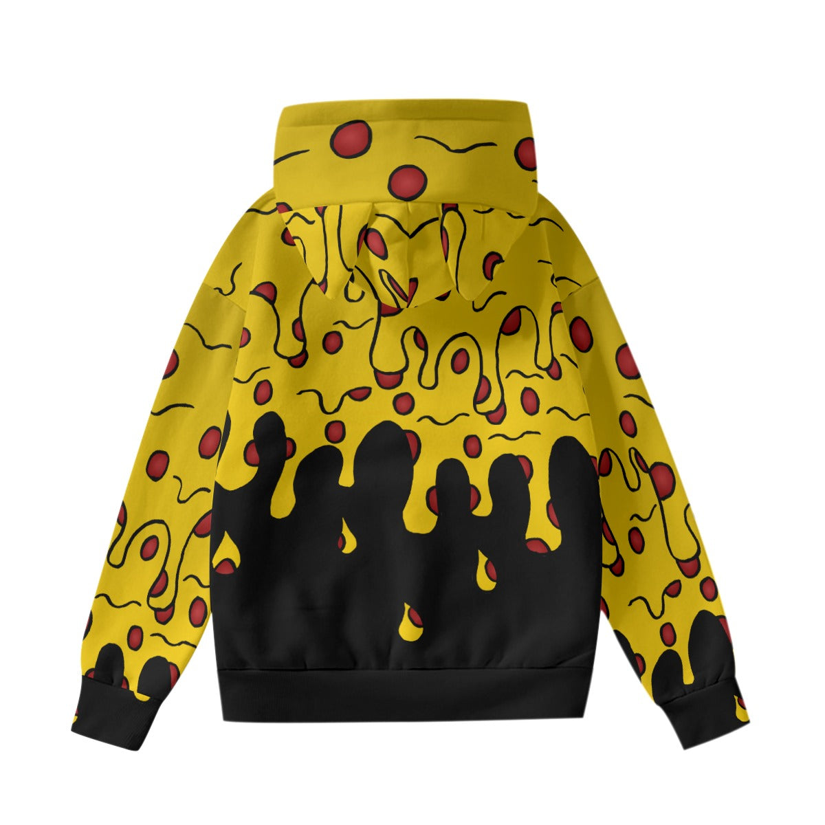 Cheesy Pizza Drip All-Over Print Women’s Hoodie With Decorative Ears