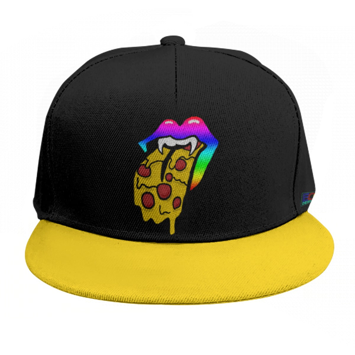 Rainbow Pizza Tongue Baseball Cap With Flat Brim