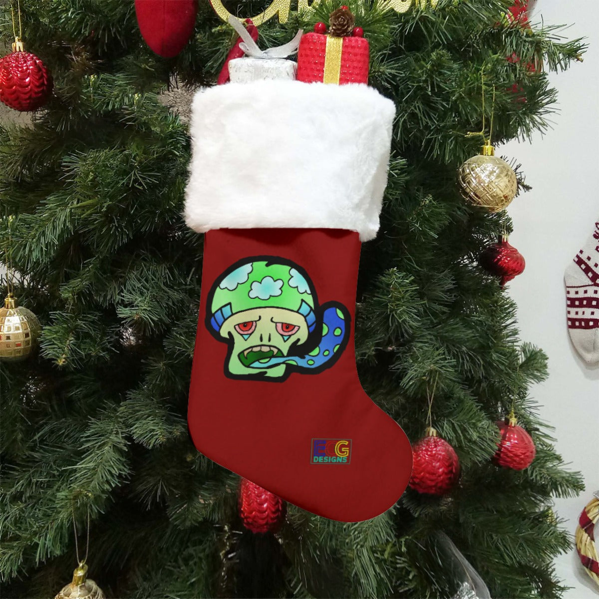 Fang Shroom Christmas Stocking (Red)