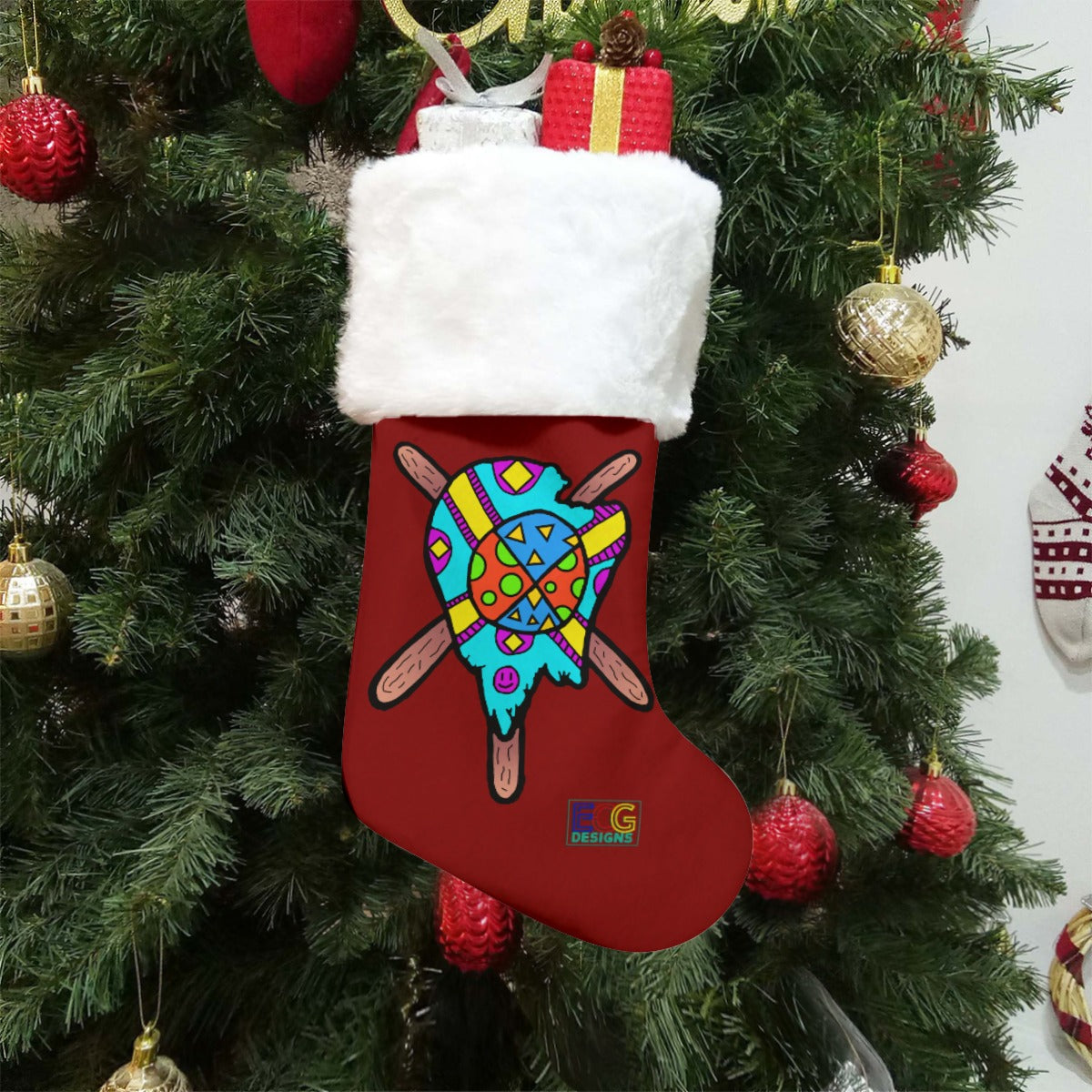 Melted Popsicle Christmas Stocking (Red)