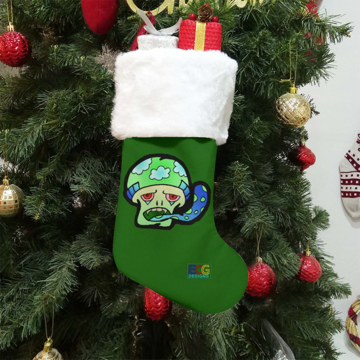 Fang Shroom Christmas Stocking (Green)