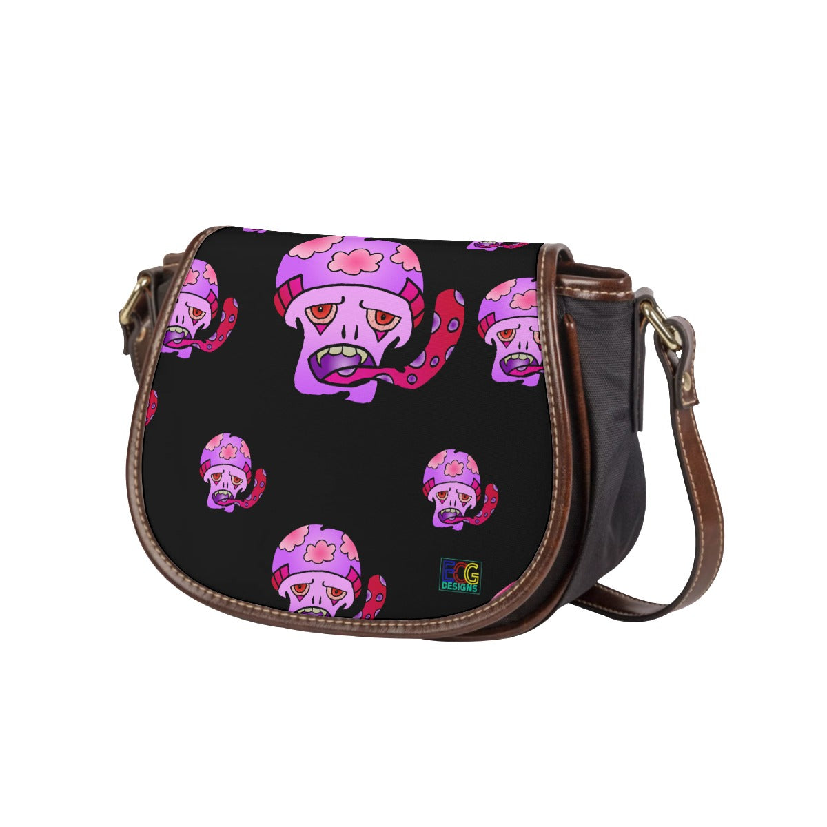 Pink Shroom Tambourin Bag With Single Strap