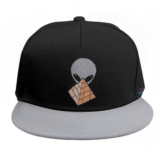 Gray Alien Pyramid Baseball Cap With Flat Brim (Gray)