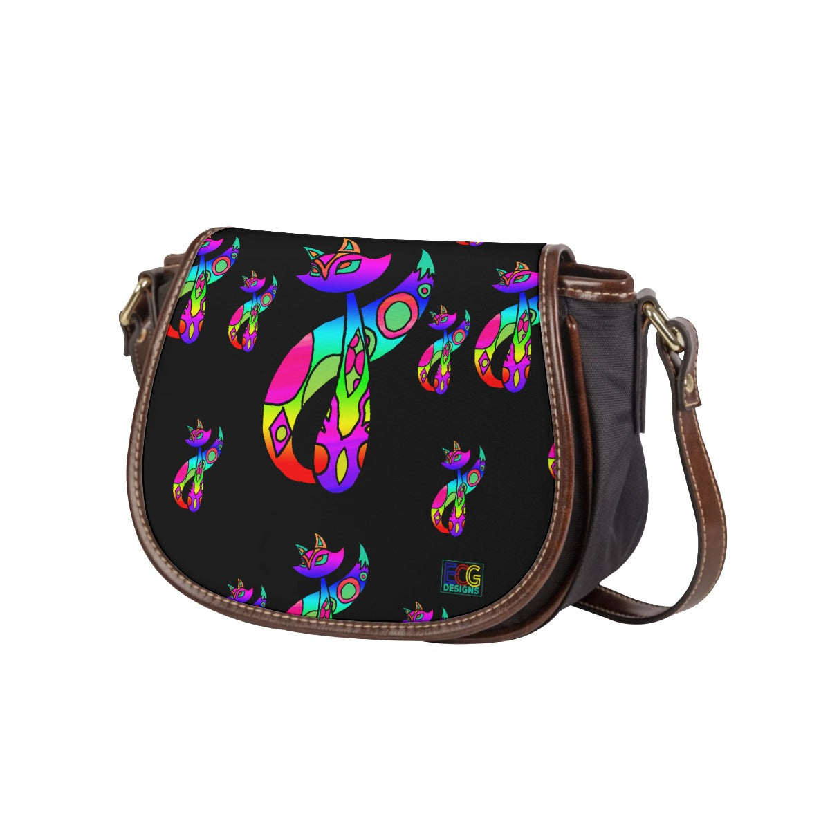 Rainbow Cat Tambourin Bag With Single Strap