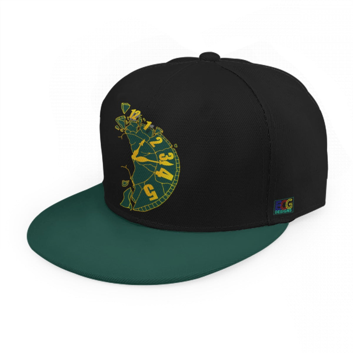 Broken Clock Baseball Cap With Flat Brim