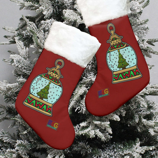 Christmas Snow Globe Christmas Stocking (Red)