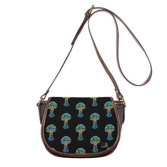 Multicolored Skull Shroom Tambourin Bag With Single Strap