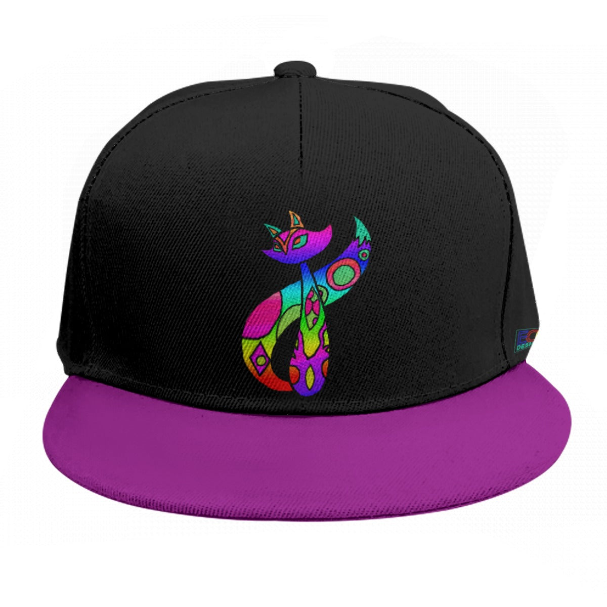 Rainbow Cat Baseball Cap With Flat Brim