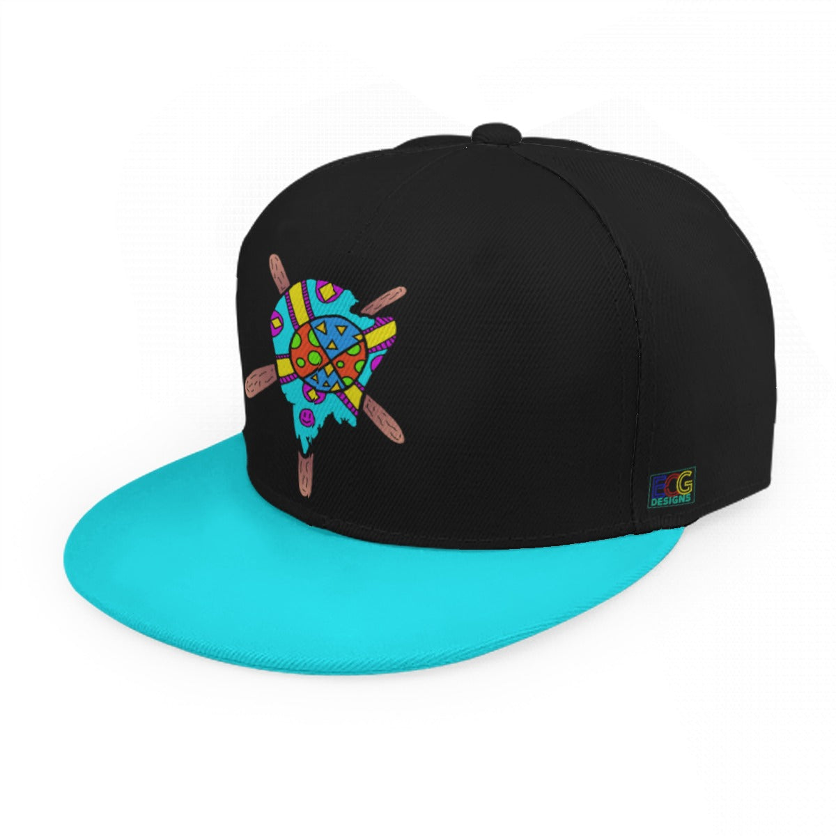 Multicolored Melted Popsicle Baseball Cap With Flat Brim