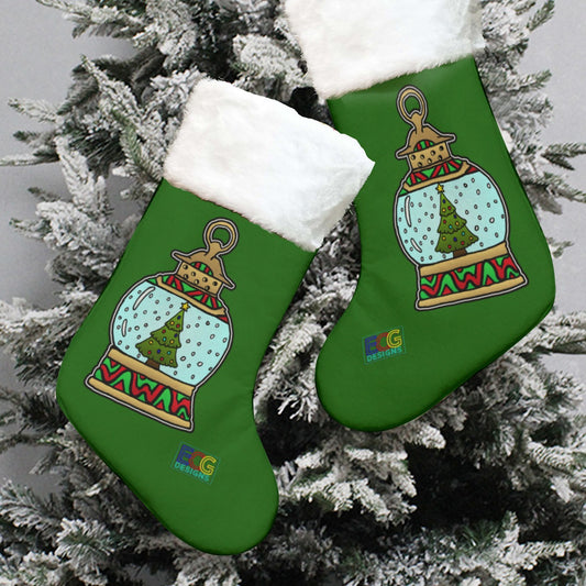 Christmas Snow Globe Christmas Stocking (Green)