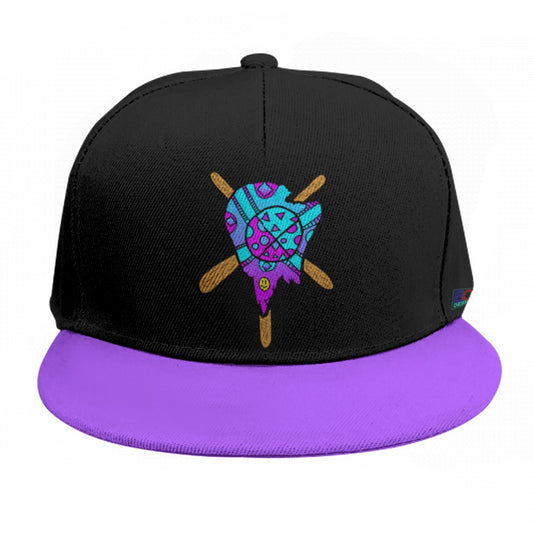 Blue and Purple Melted Popsicle Baseball Cap With Flat Brim