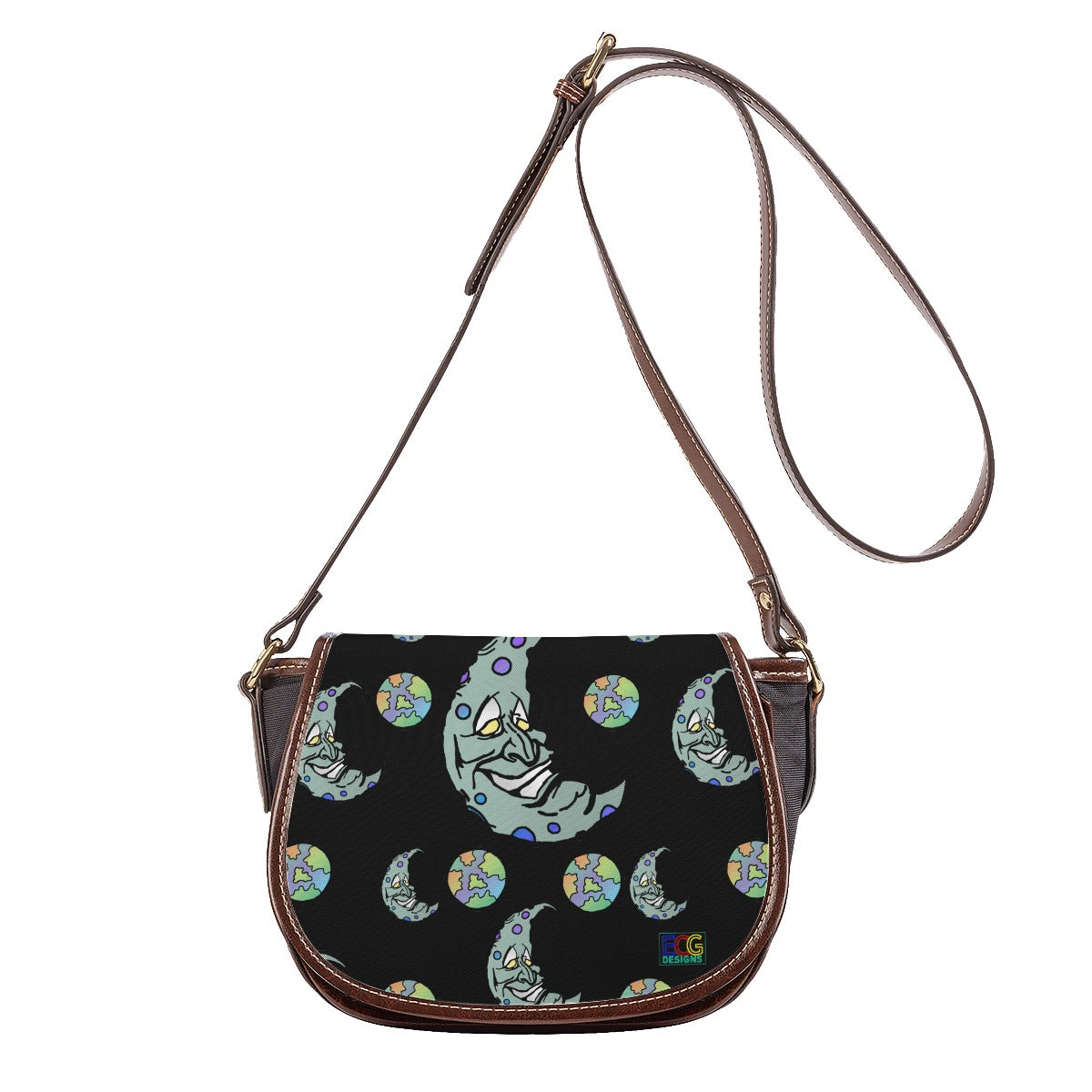 Green Moon Tambourin Bag With Single Strap