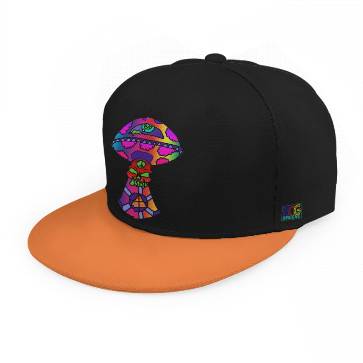 Rainbow Skull Shroom Baseball Cap With Flat Brim