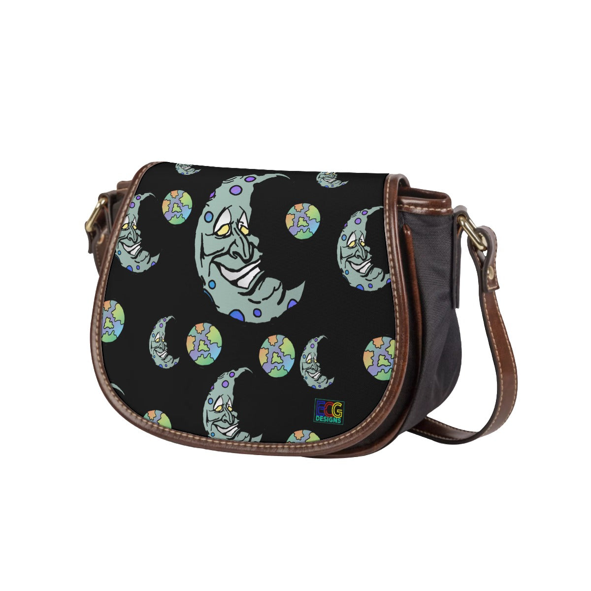 Green Moon Tambourin Bag With Single Strap