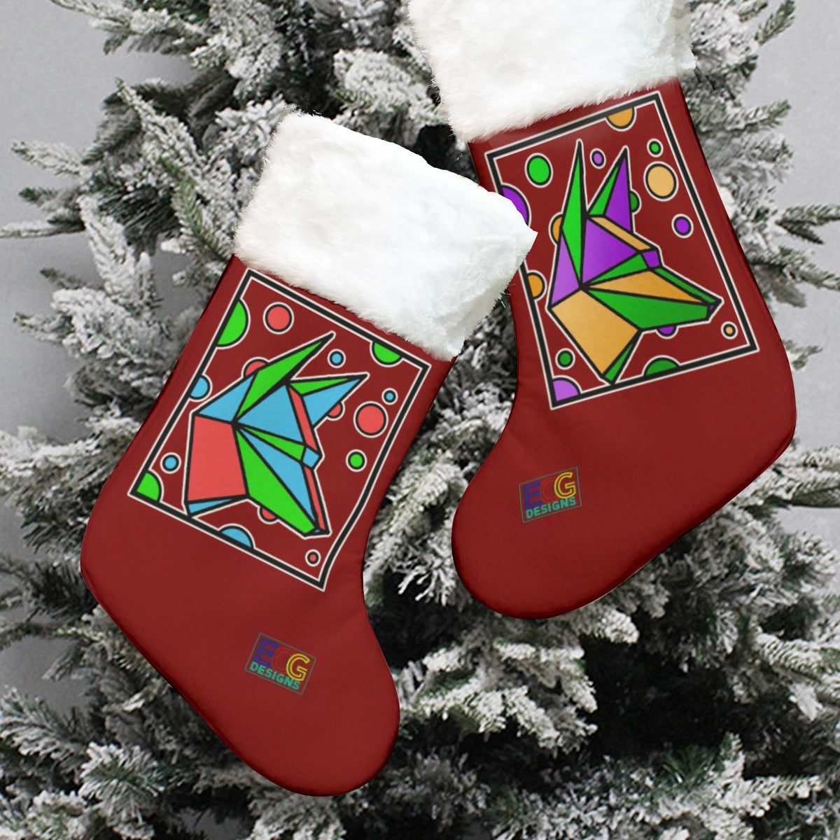 Box Dog Christmas Stocking (Red)