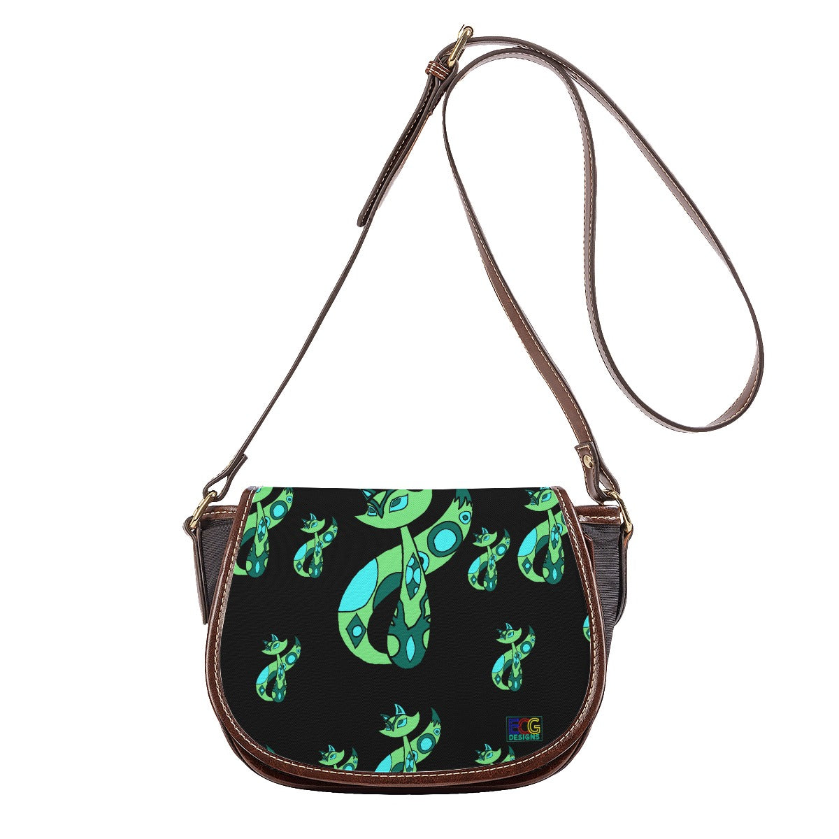 Green Cat Tambourin Bag With Single Strap