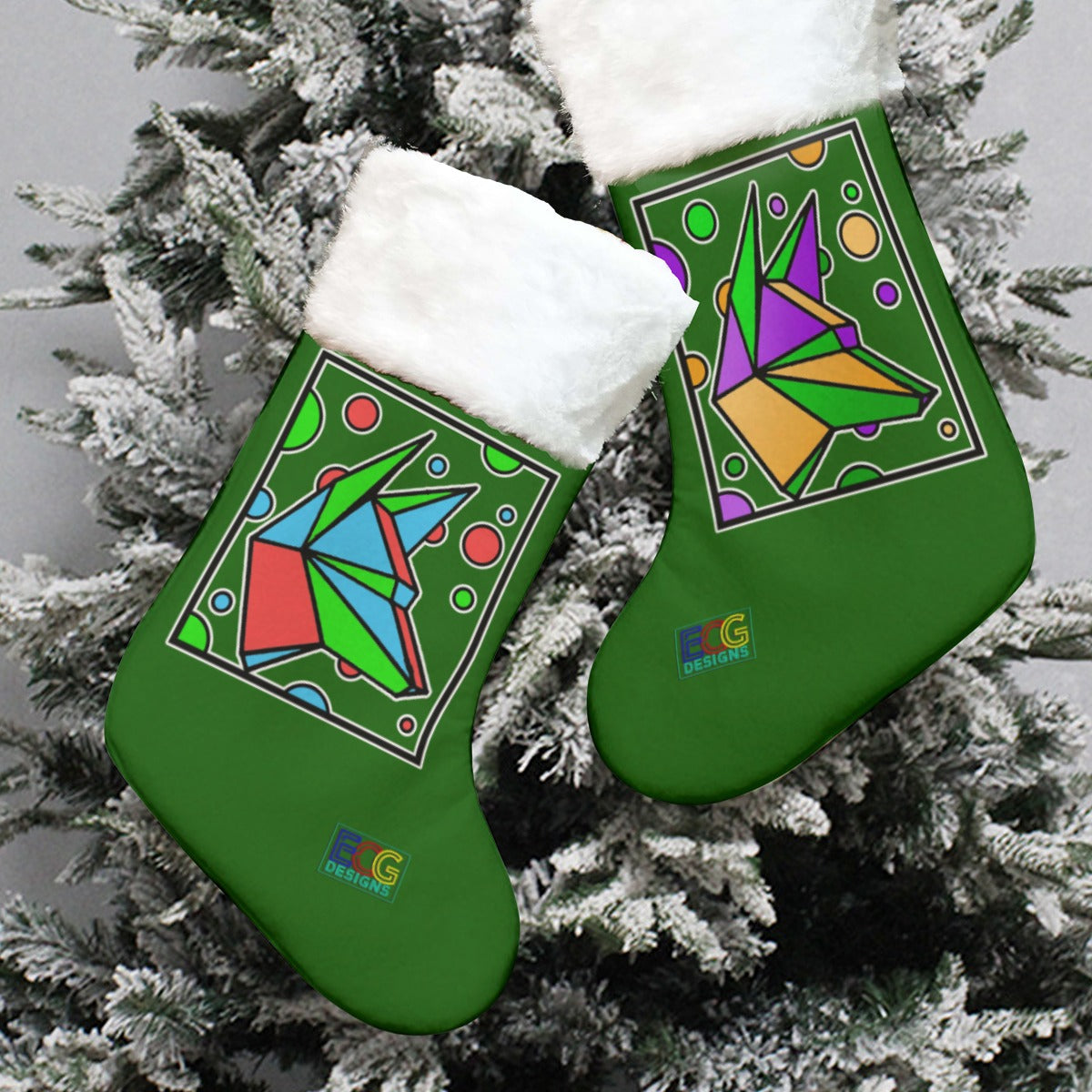 Box Dog Christmas Stocking (Green)