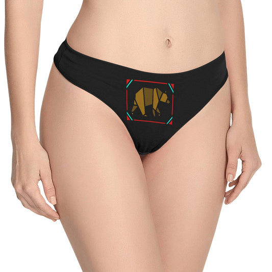 Brown Box Bear Women's All Over Print Thongs (Model L30)