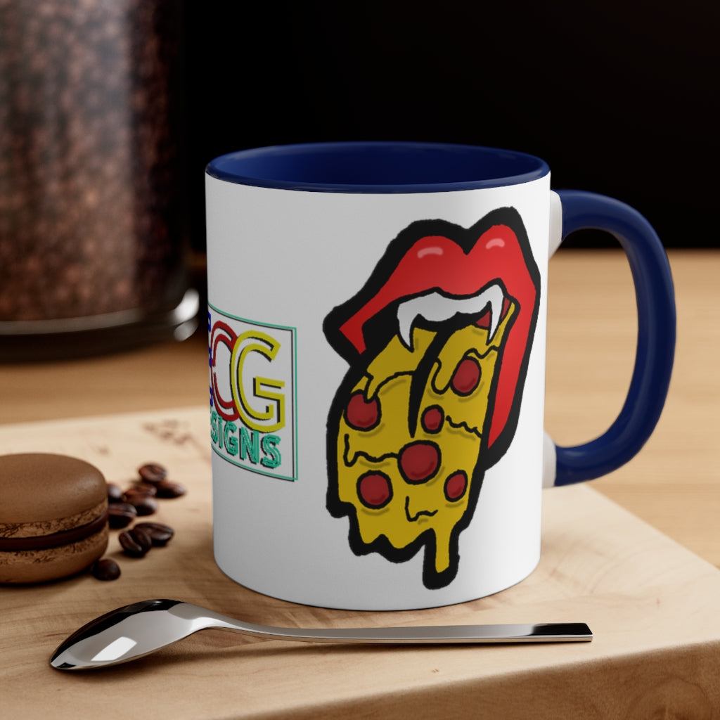 Red Pizza Tongue Accent Coffee Mug, 11oz