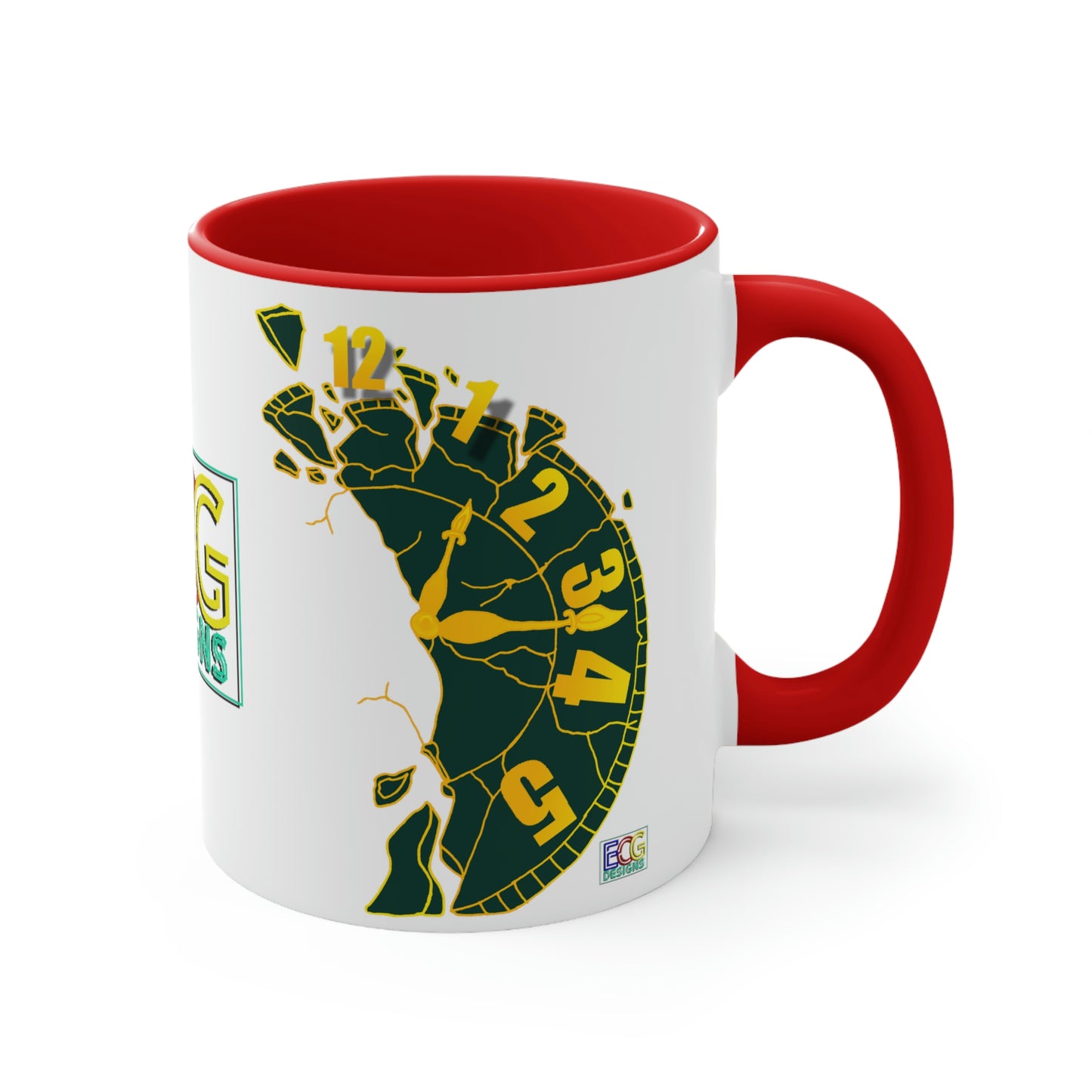 Broken Clock Accent Coffee Mug, 11oz