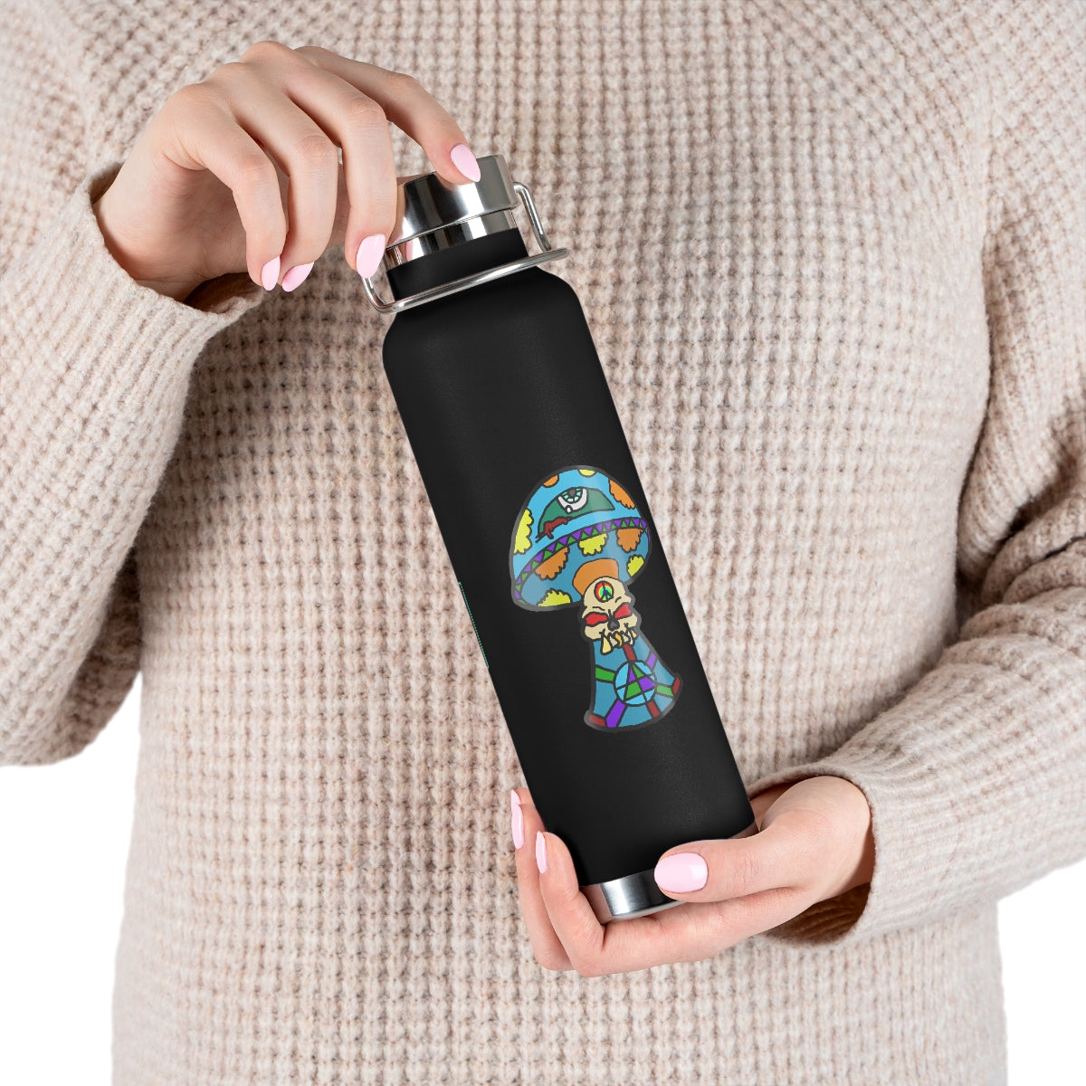 Multicolored Skull Shroom 22oz Vacuum Insulated Bottle