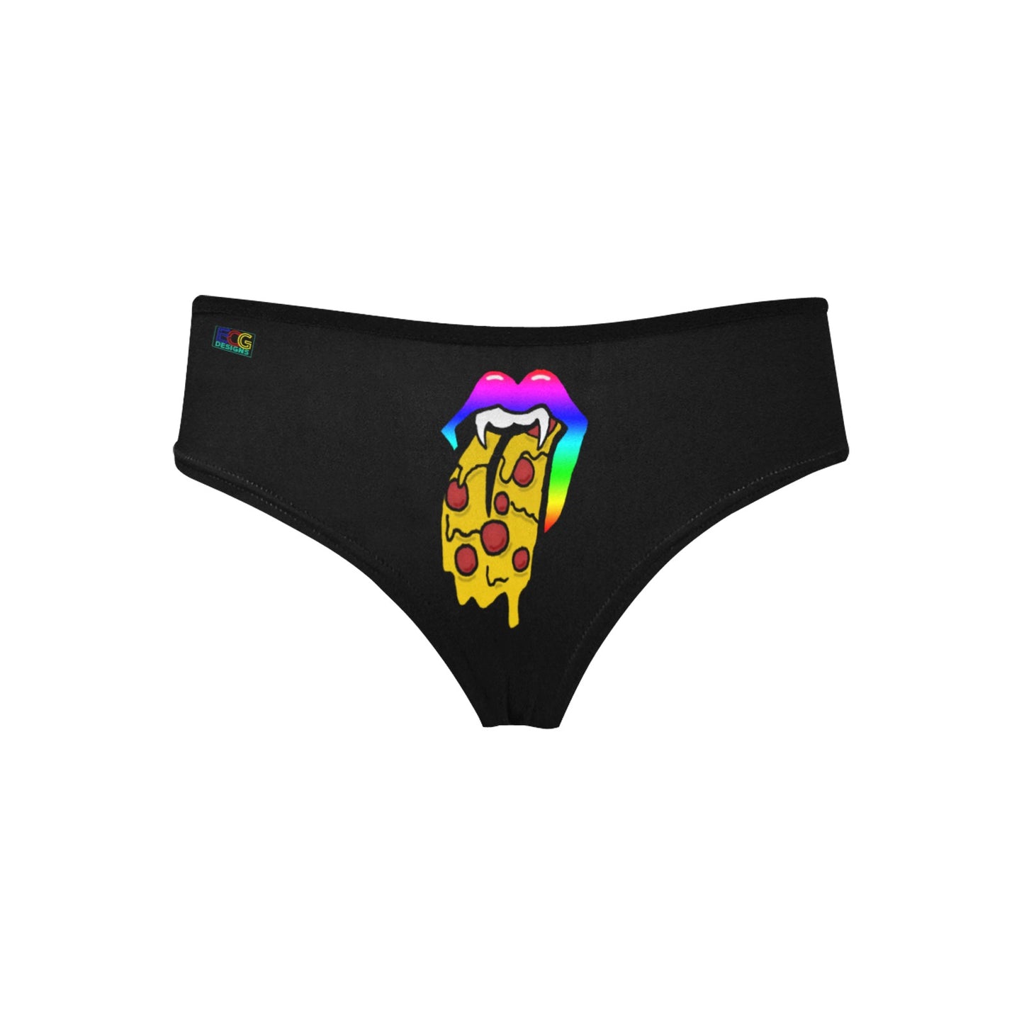 Rainbow Pizza Tongue Women's Hipster Panties (Model L33)